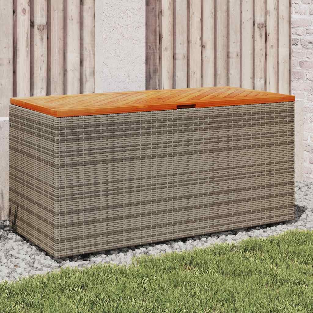 Garden Chest 110x Poly Rattan Acacia Wood Garden Chest