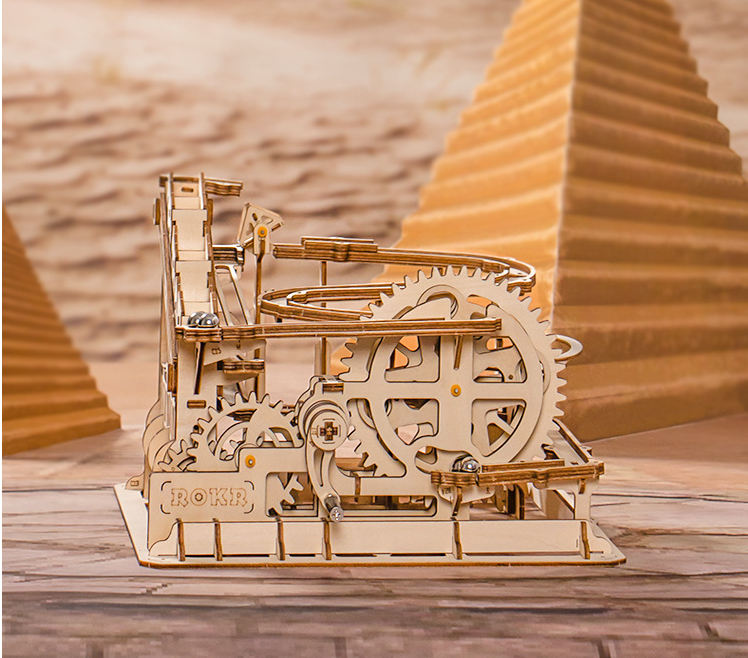 DIY handmade wooden ball rail hub model