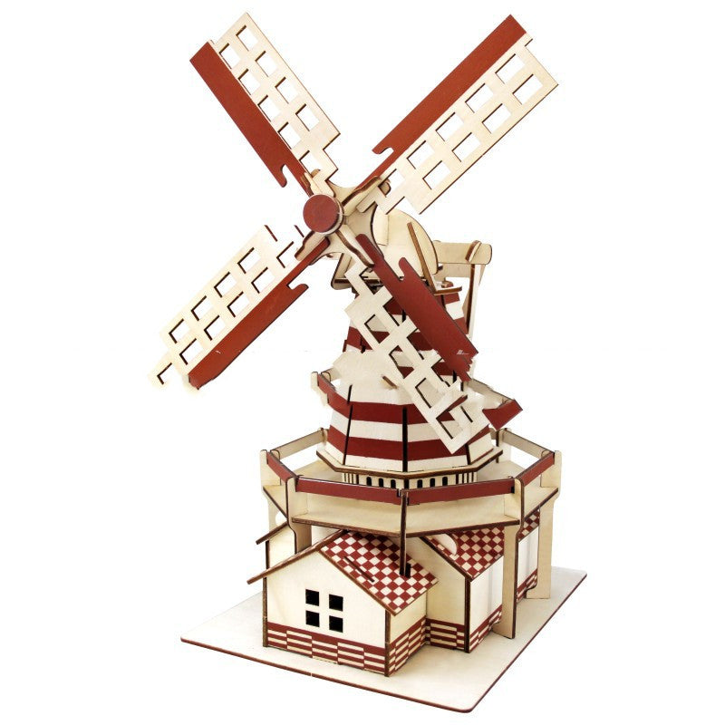 3D wooden windmill puzzle toy