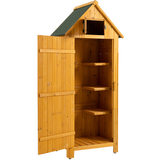 Outdoor Storage Cabinet Tool Shed Wooden Garden Shed Natural