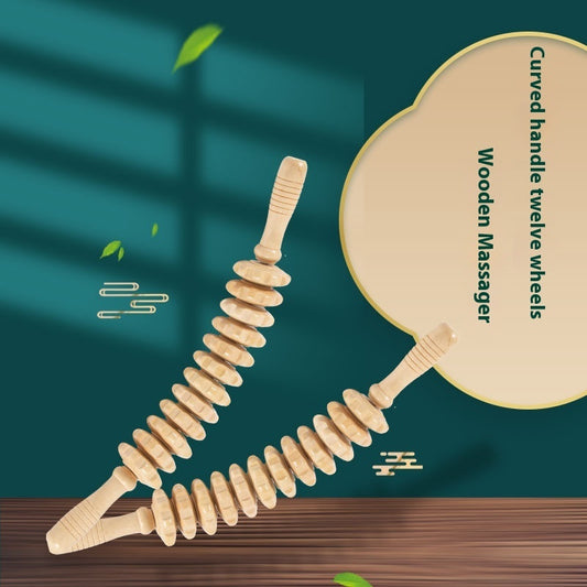 Wooden Wheel  Solid Wood Massager Whole Body