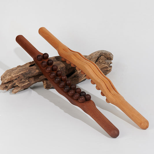 Carbonized Wood Massage Tool Wooden Bead Back Scratcher