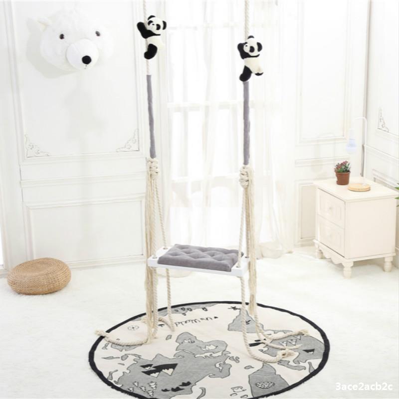 Tassel Swing Children's Room Living Room Hanging Chair Solid Wood Board Suspension