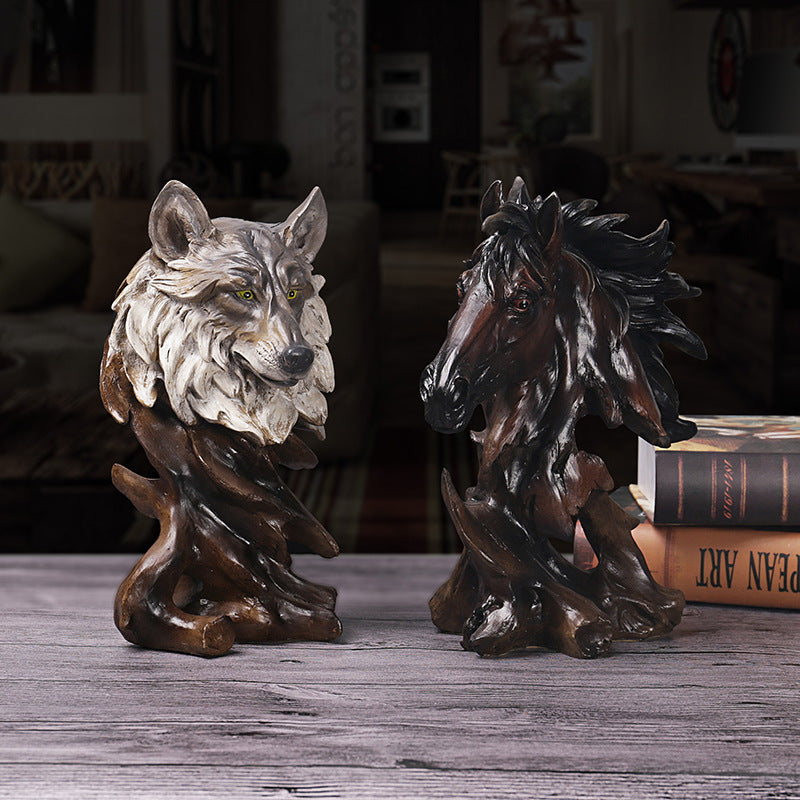Home Creative Imitation Wood Root Animal Head Eagle Head Ornament