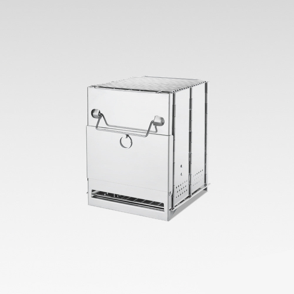Outdoor Square Wood Stove Mini Stainless Steel Folding