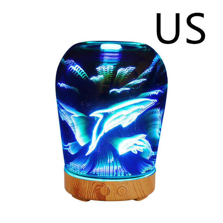 3D aromatherapy wood grain base humidifier