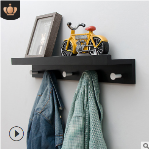 Creative word partition shelf wall hanging wall solid wood hook rack wall shelf