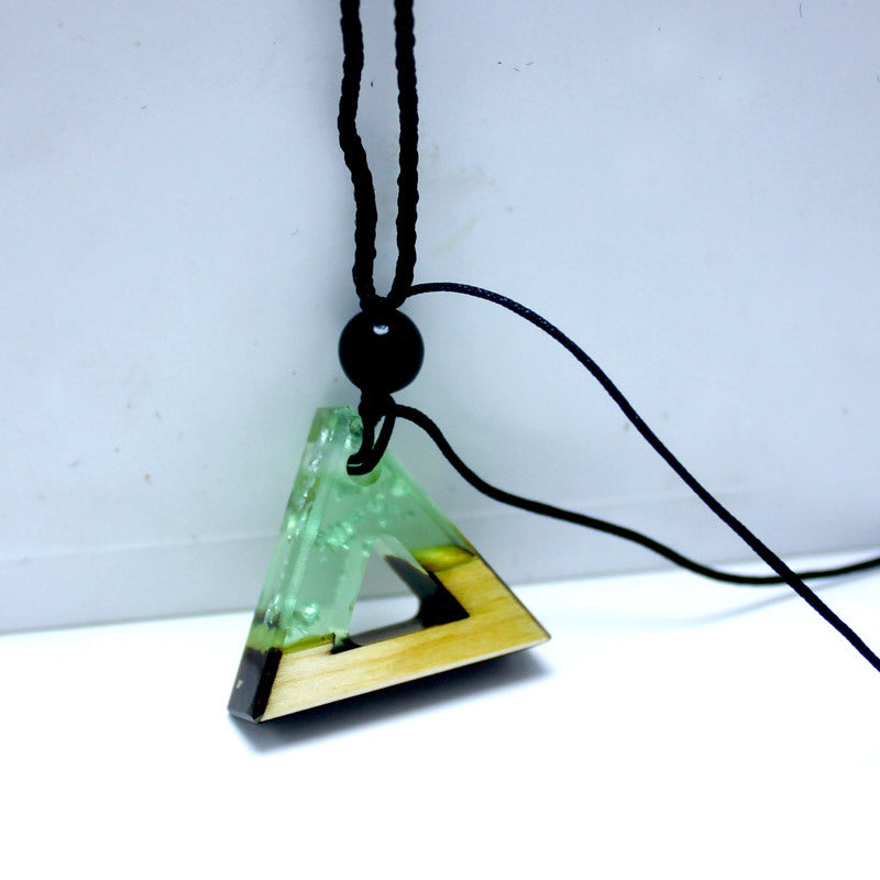 Solid wood resin pendant