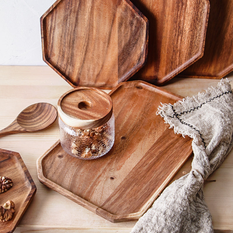Irregular solid wood tray