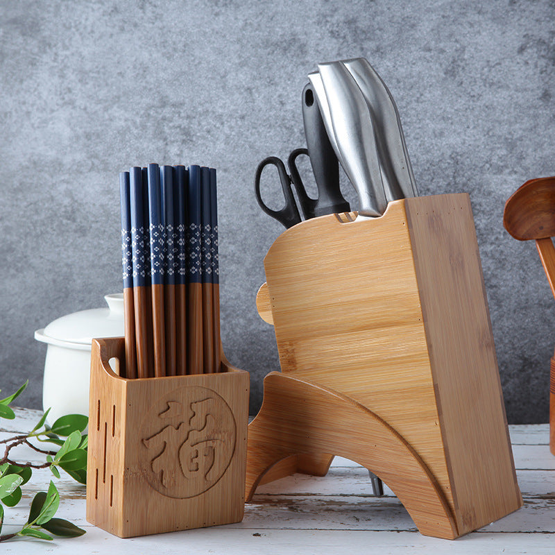 Multifunctional Storage Rack Solid Wood Knife Holder Chopstick Cage Rack