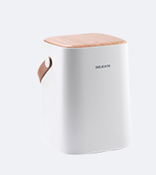 Household Wood Grain Press Type Trash Can With Lid