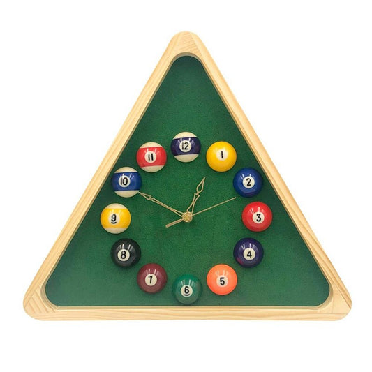 Billiard Quartz Clock with Solid Wood Frame Creative Wall Clock for Living Room,Bedroom