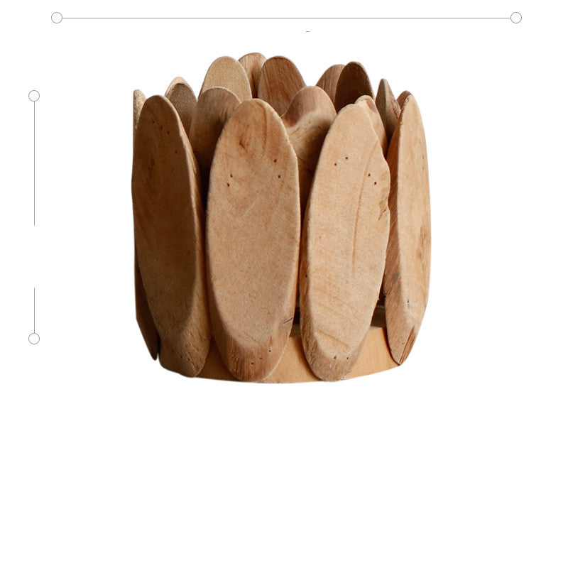 Handmade Wooden Candle Holder Home Decoration