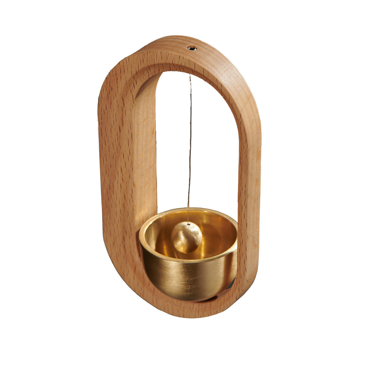 Solid Wood Wind Chime Walnut Pure Copper Bell Pendant