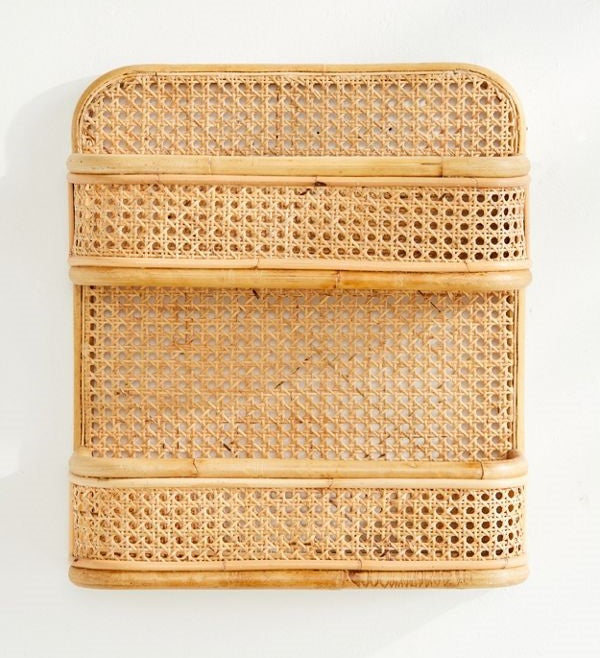 Rattan Wall Hanging Shelf Living Room Bedroom Bathroom Decoration Shelf Mini Storage Shelf