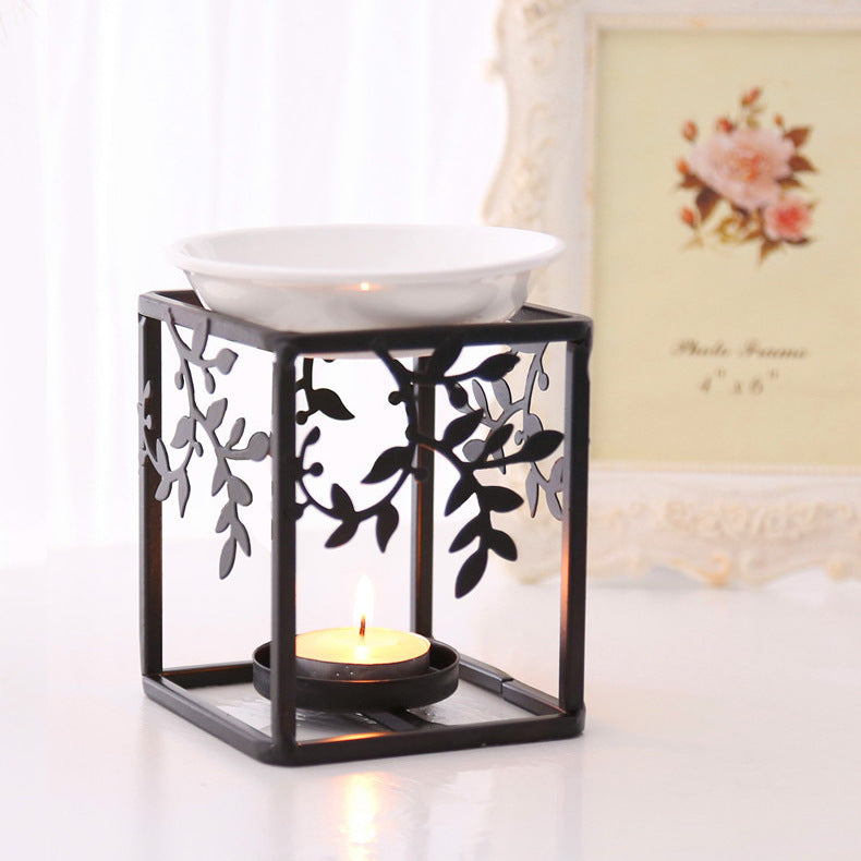 Beauty Leaf Iron Art Aromatherapy Oven, Incense Essential Oil Oven, Indoor Fragrance