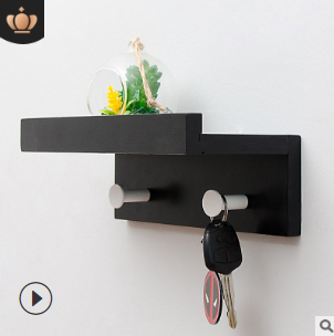 Creative word partition shelf wall hanging wall solid wood hook rack wall shelf