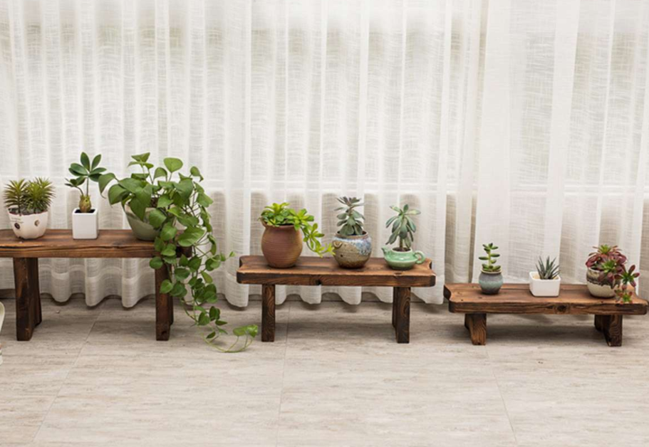 Solid Wood Multi Layer Indoor Floor Succulent Living Room Flower Shelf