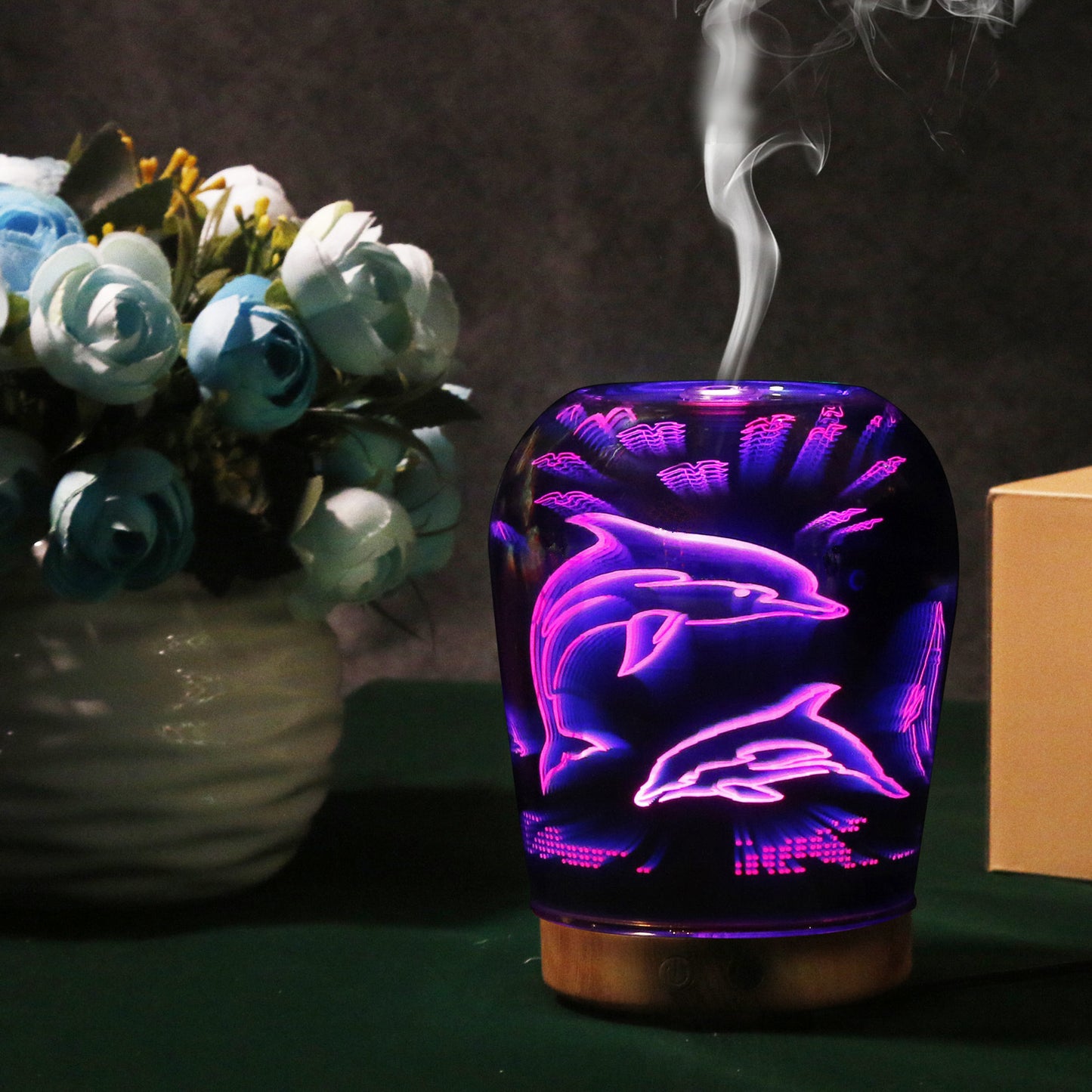 3D aromatherapy wood grain base humidifier