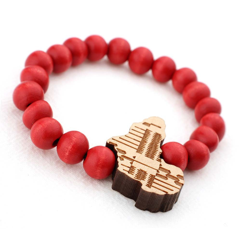 Africa map wooden sign bracelet