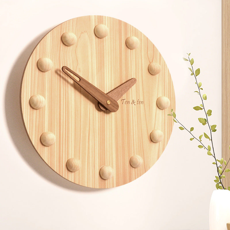 Wooden Wall Clock Nordic Home Living Room Modern