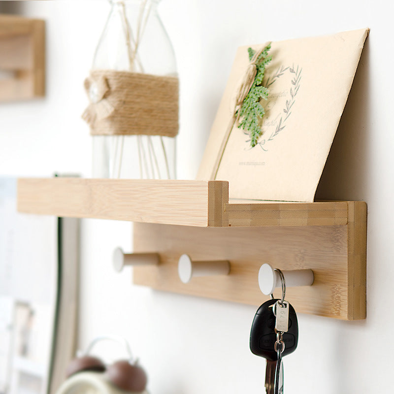 Creative word partition shelf wall hanging wall solid wood hook rack wall shelf