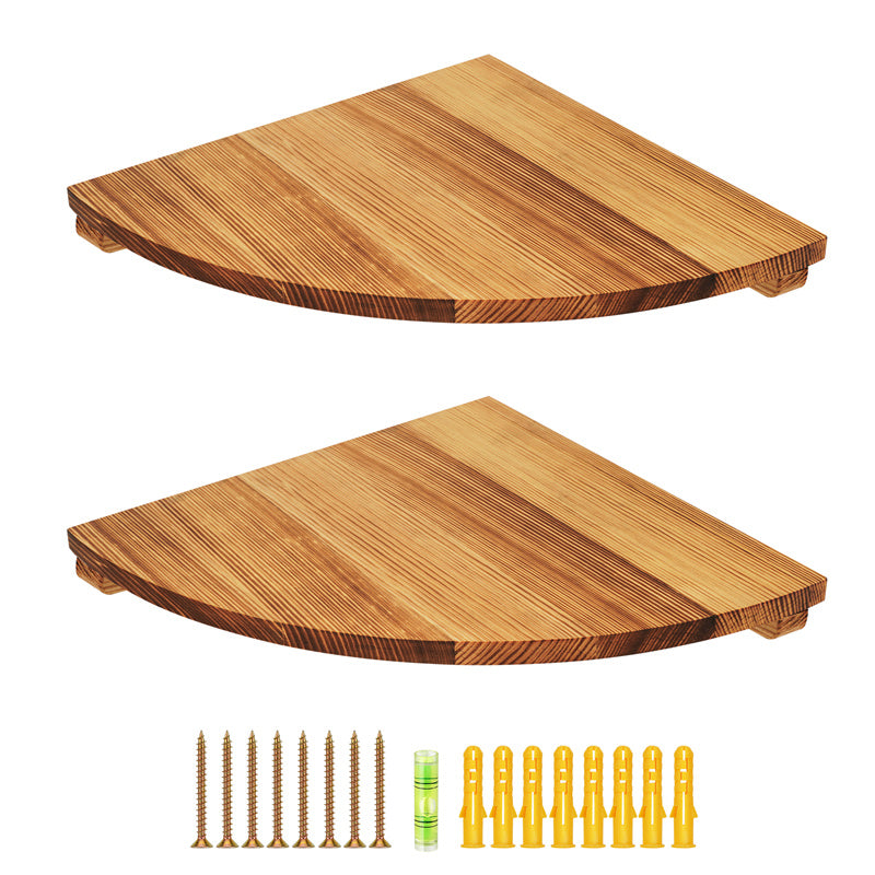 YuPinDiZu Corner Shelf 12inch Solid Wood Floating Shelf Wall Mount 2 Pack Round Edging Hanging Corner Shelves For Wall Floating Speaker Display Bookshelves Decorate Accents For Bedroom Kitchen