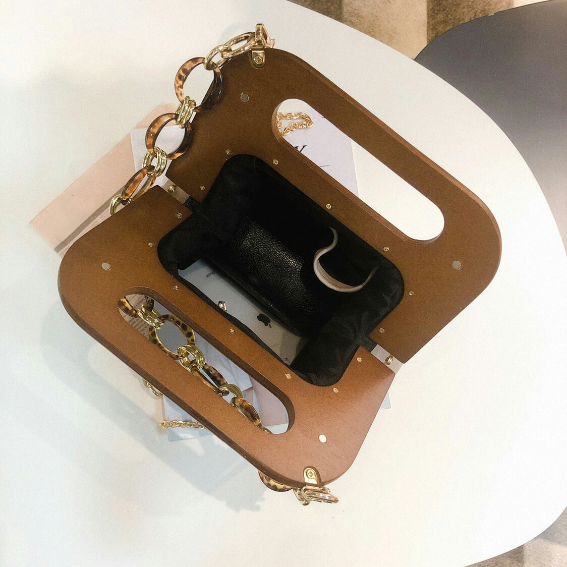 Acrylic wood clip bag