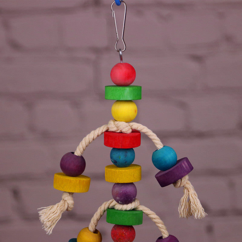 Parrot Toy Pet Bird Colorful Wooden Grinding Beak