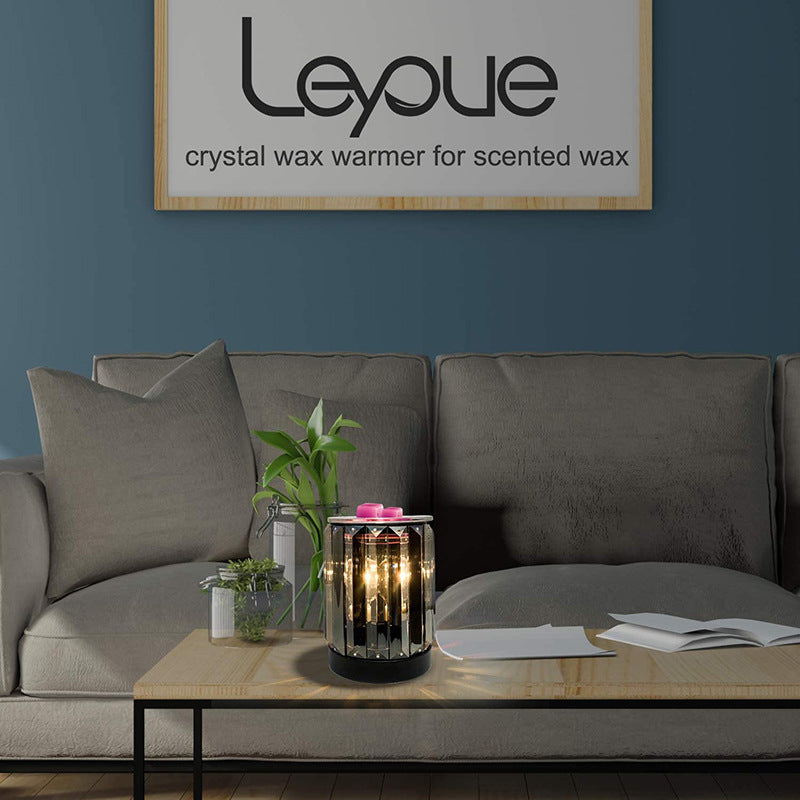 Smoky Grey Crystal Aroma Diffuser Candle Holder