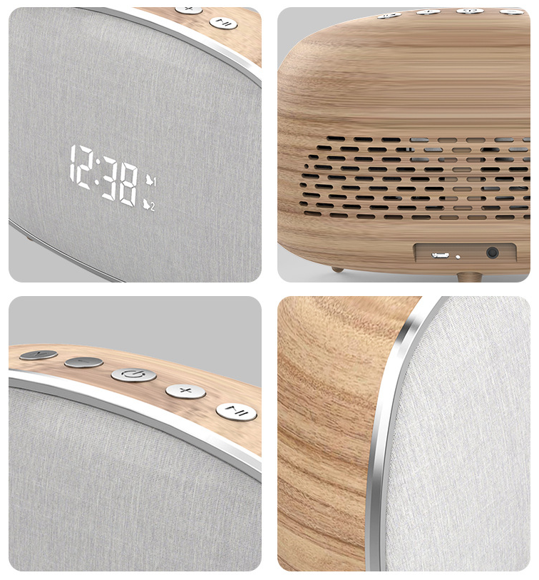 Retro Wood Grain Cloth Covered New Bluetooth Speaker