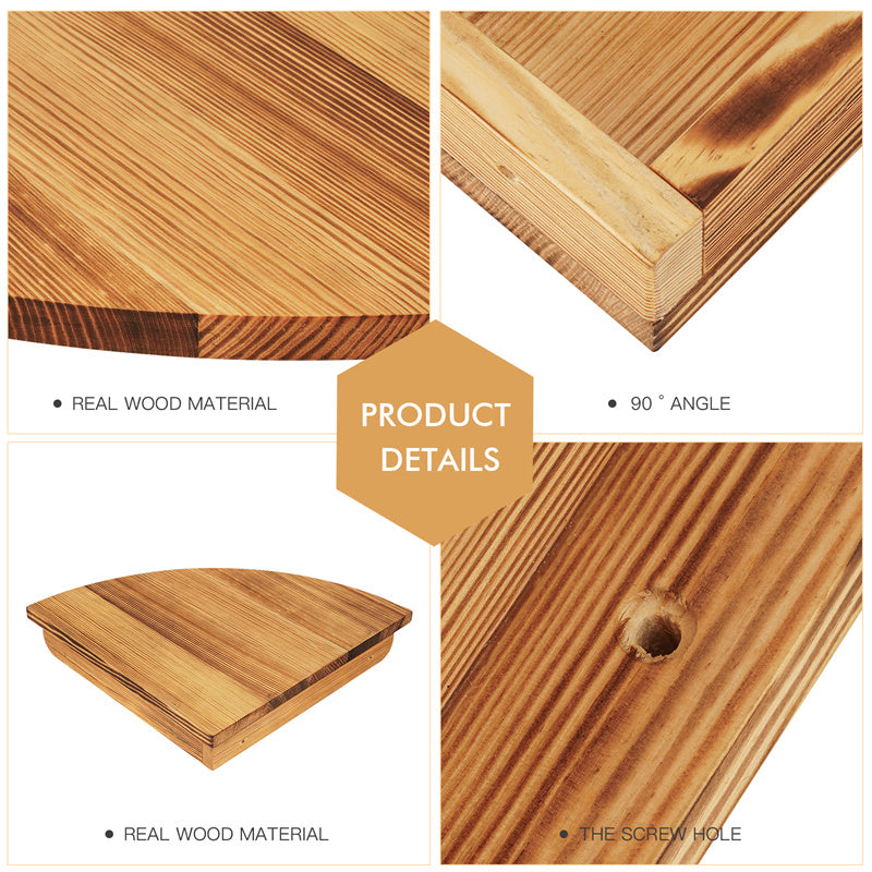 YuPinDiZu Corner Shelf 12inch Solid Wood Floating Shelf Wall Mount 2 Pack Round Edging Hanging Corner Shelves For Wall Floating Speaker Display Bookshelves Decorate Accents For Bedroom Kitchen