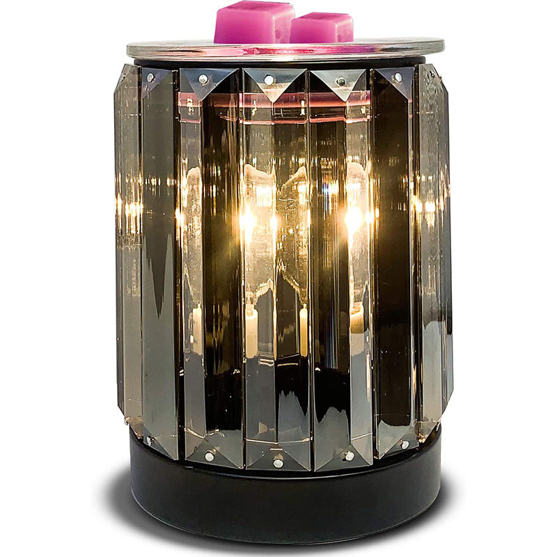 Smoky Grey Crystal Aroma Diffuser Candle Holder