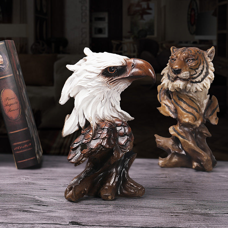 Home Creative Imitation Wood Root Animal Head Eagle Head Ornament
