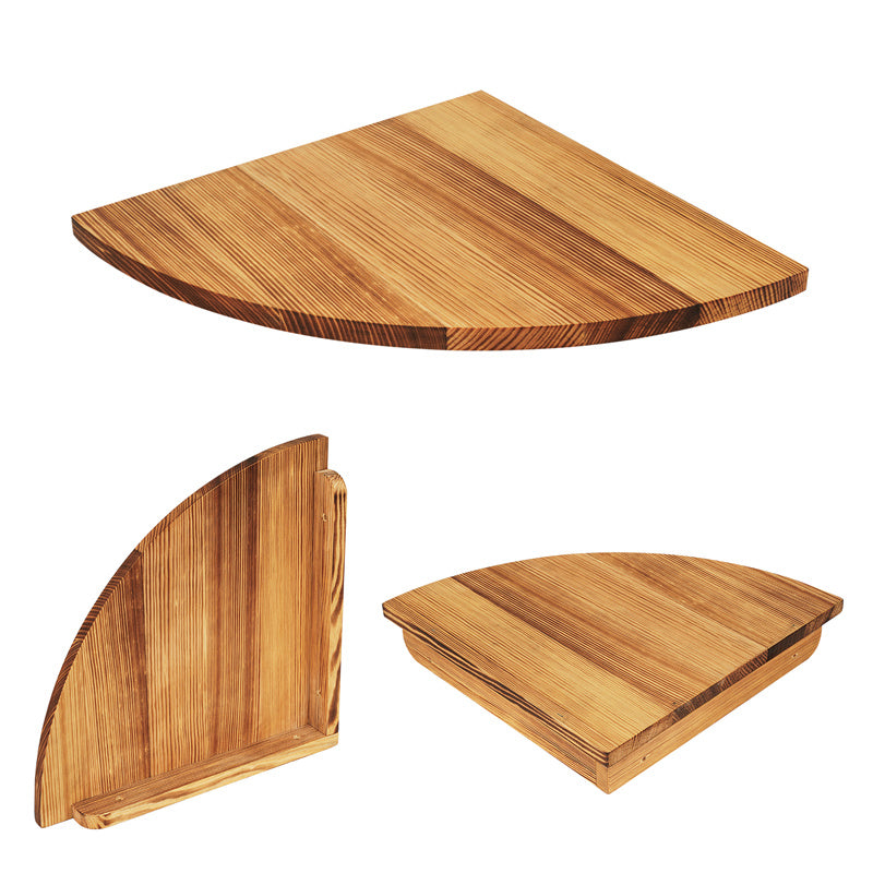 YuPinDiZu Corner Shelf 12inch Solid Wood Floating Shelf Wall Mount 2 Pack Round Edging Hanging Corner Shelves For Wall Floating Speaker Display Bookshelves Decorate Accents For Bedroom Kitchen