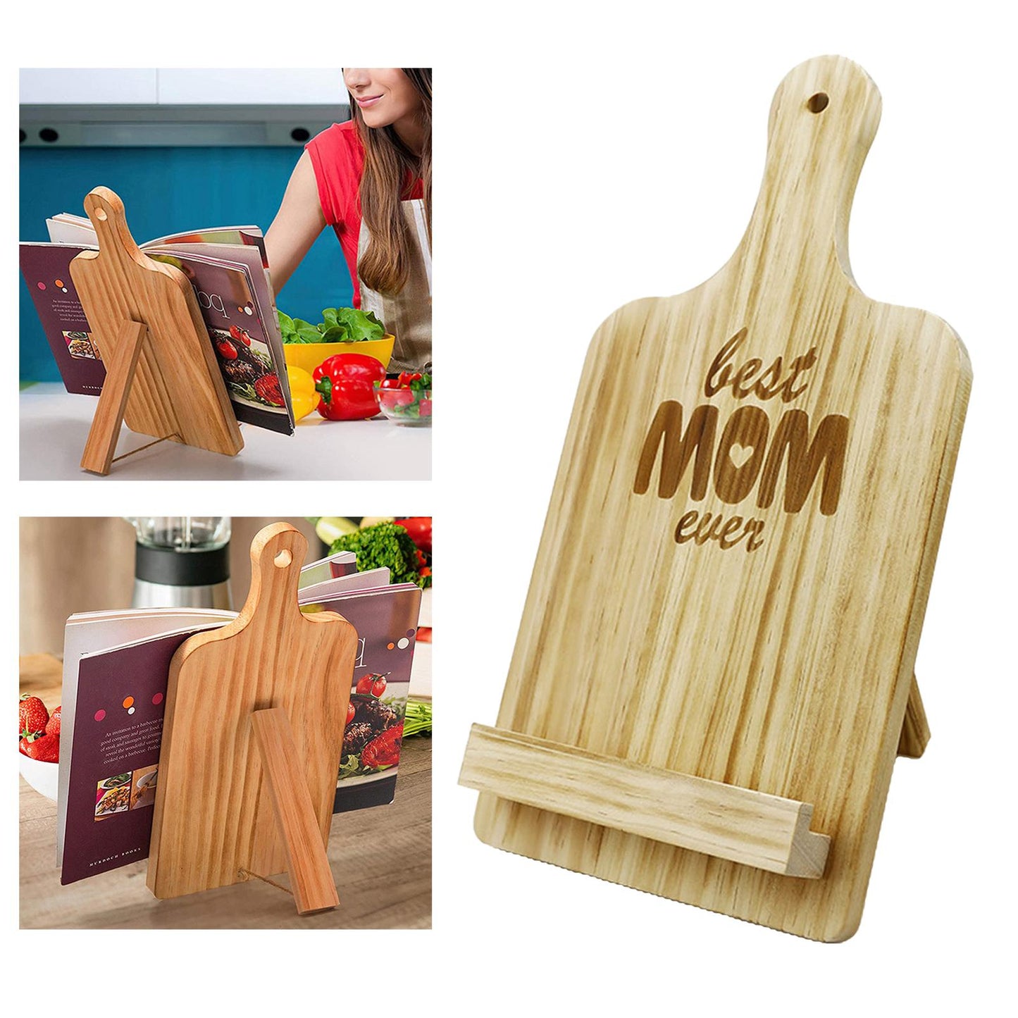 Fashion Personality Home Cookbook Wooden Stand