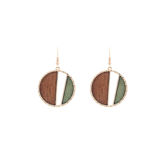 European And American Simple Style Wood Earrings