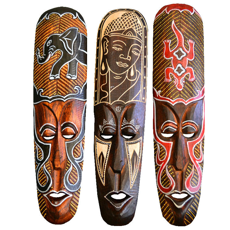 Solid Wood Carving Mask Creative Wall Decoration Pendant Handicraft