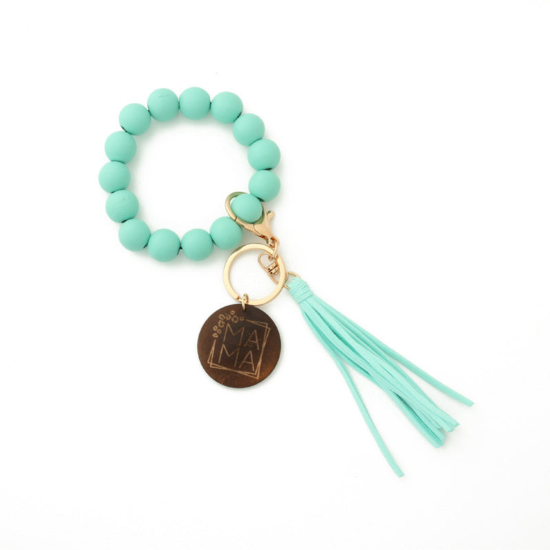 Leopard Wood Bracelet Beaded Spotted