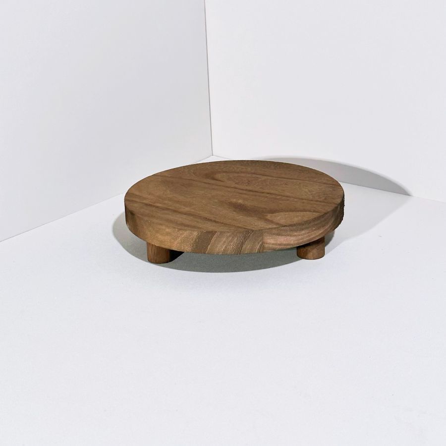 Wooden Round Tray Bathroom Toiletries Ornaments Gathering