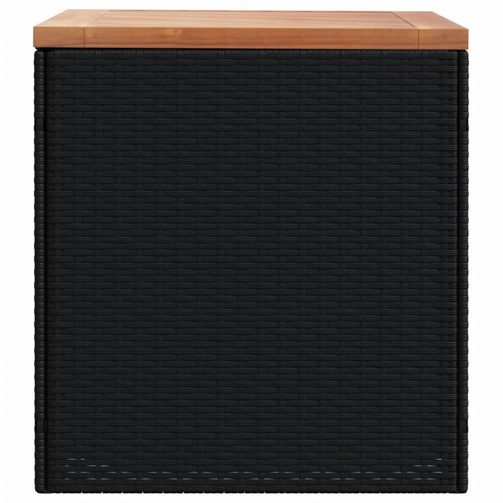 Garden Chest 110x Poly Rattan Acacia Wood   Garden Chest