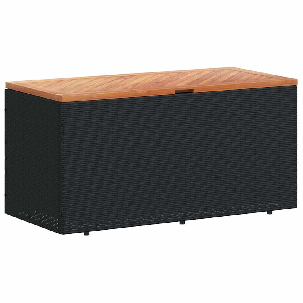 Garden Chest 110x Poly Rattan Acacia Wood   Garden Chest