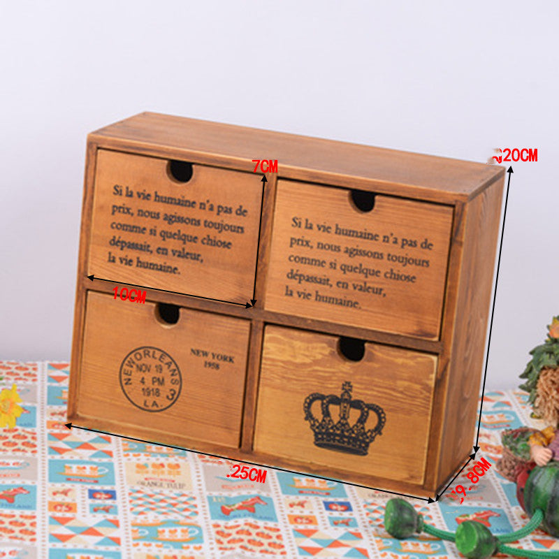 Office  Jewelry Cosmetics Wooden Storage Box