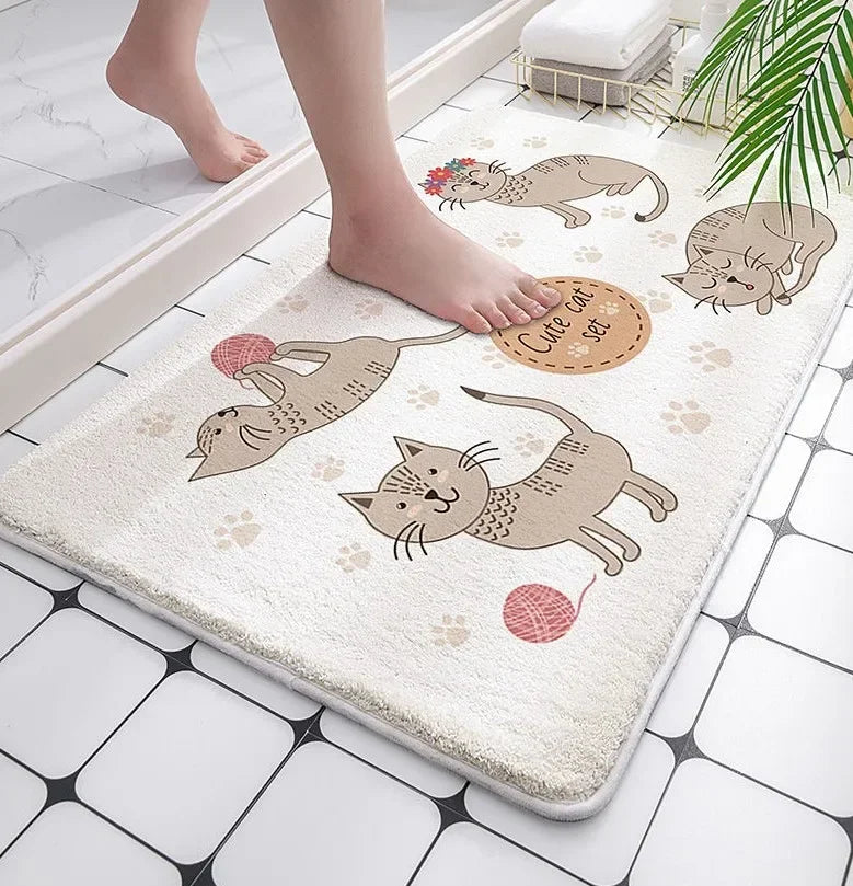 Cartoon Household Bathroom Mats Bathroom Absorbent Non-slip Mat