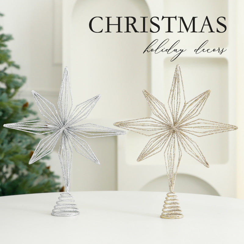 Eight Awn Star Champagne Christmas Decoration Ornaments