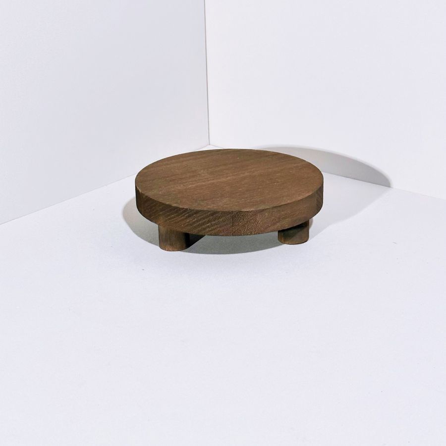 Wooden Round Tray Bathroom Toiletries Ornaments Gathering