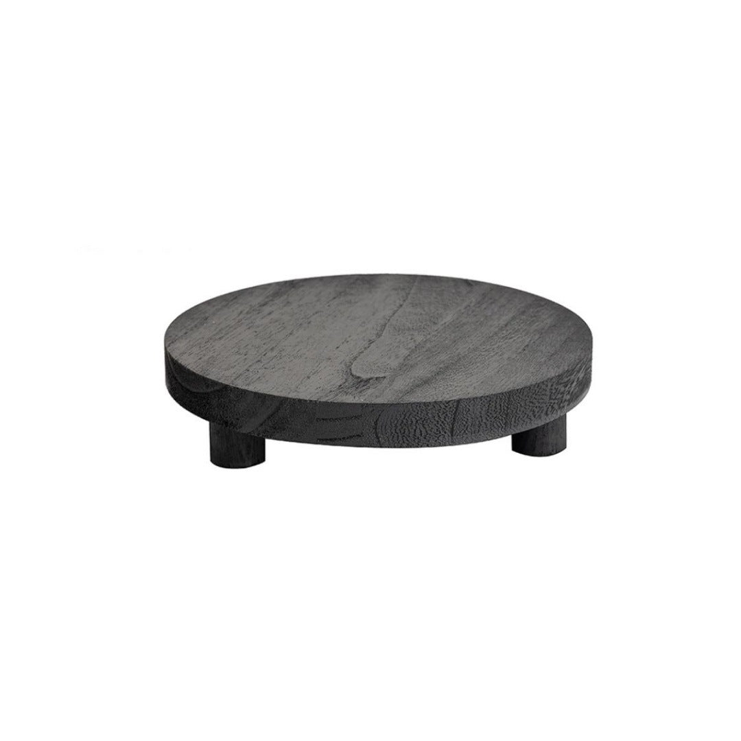 Wooden Round Tray Bathroom Toiletries Ornaments Gathering