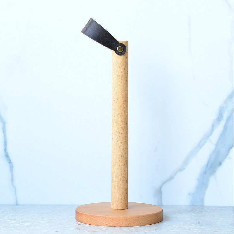 Fashionable Solid Wood Creative Vertical Punch-free Kitchen Paper Towel Roll Holder
