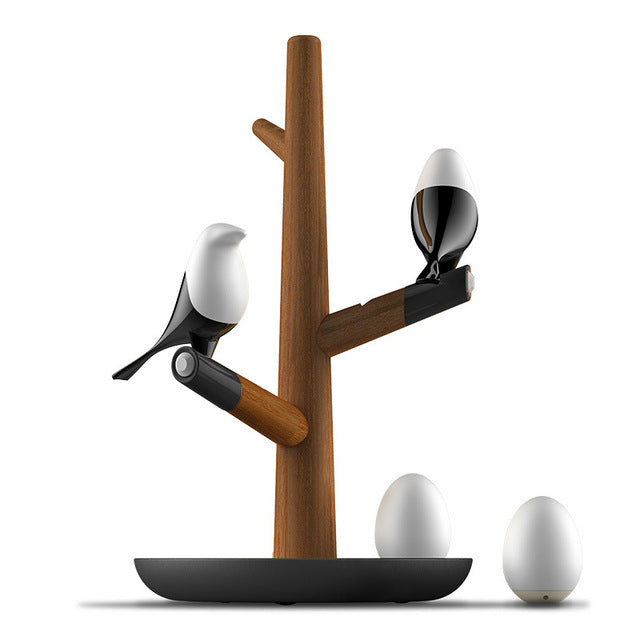 Creative Cartoon Bird Light Bird Egg Light Detachable Easy To Install Natural Wood Children'S Bedroom LED Induction Night Light