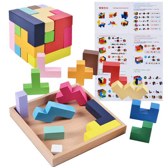 Children's Assembling Intellectual Building Wooden Toys